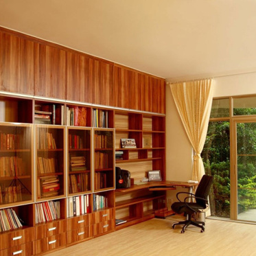 现代木质书柜实拍